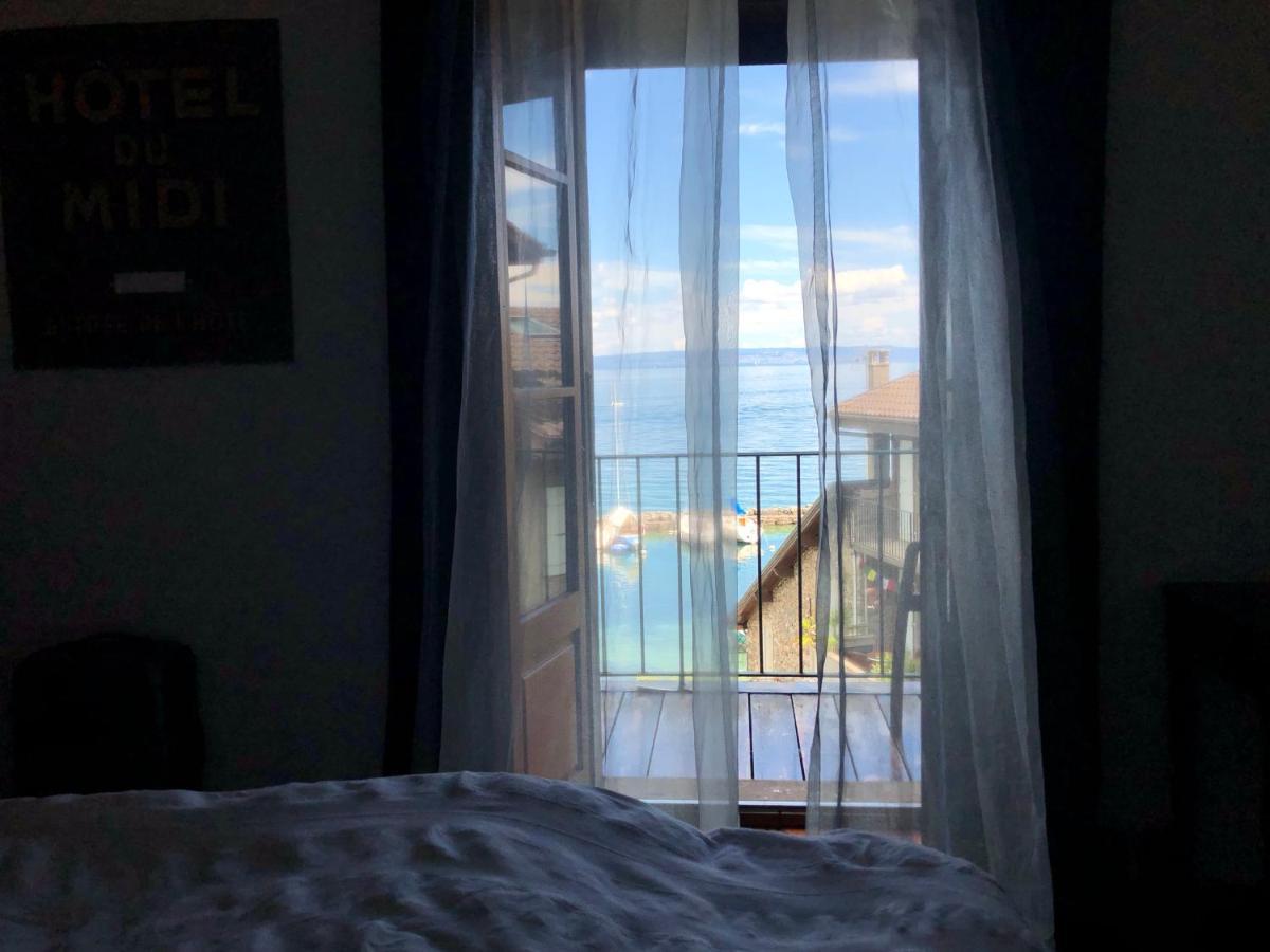 A Room With A View - Maisonnette Dans Bourg Medieval Au Bord Du Lac Leman Yvoire Exterior photo