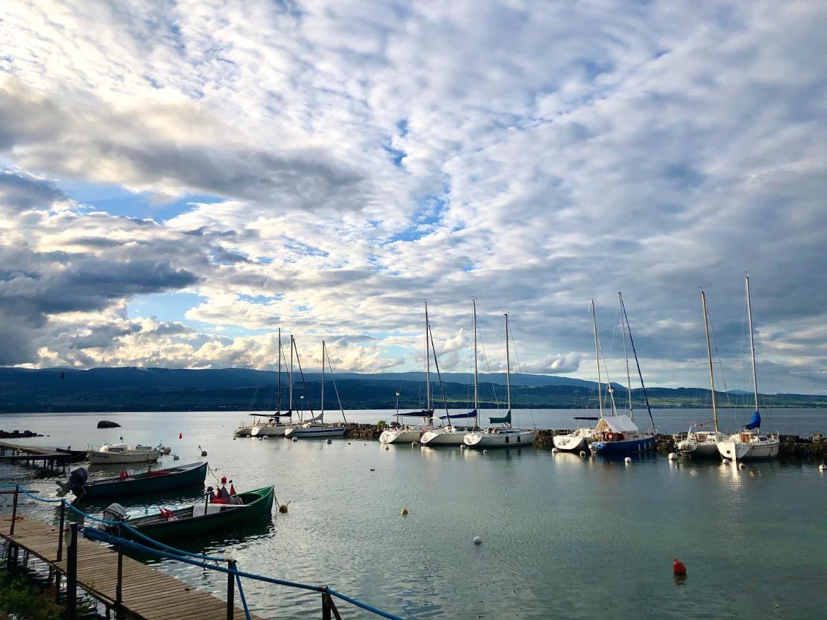 A Room With A View - Maisonnette Dans Bourg Medieval Au Bord Du Lac Leman Yvoire Exterior photo